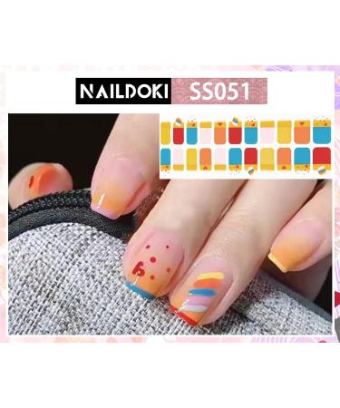 NAILDOKI Nail Stickers - 6 Sheets x 22 Pieces Full Wraps Self-Adhesive Gel Nail Art Decals - Buy Online on GoSupps.com