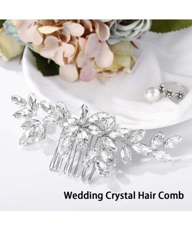 Unicra Bride Crystal Wedding Hair Comb - Rhinestone Bridal Side Accessory (A-Silver) - Buy Online on GoSupps.com