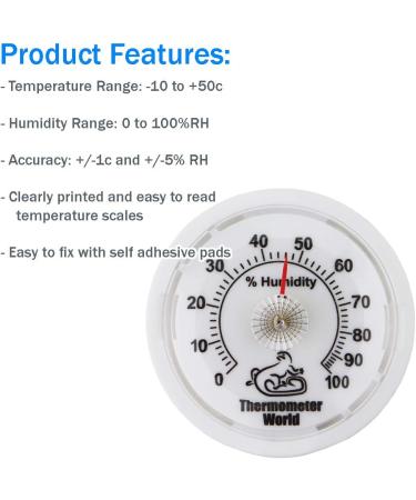 Vivarium Hygrometer to Monitor Humidity in Vivariums and Reptile Tanks - Mini Hygrometer Reptile Accessories For Vivarium - Buy Online on GoSupps.com
