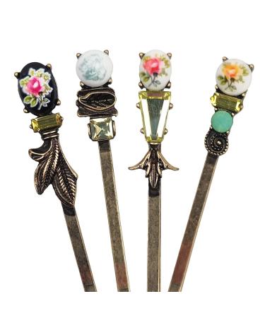 Vintage Elegant Hairpins Set - 7PCS Metal Bobby Pins for Women and Girls | Retro Hair Clips Accessories - Buy Online on GoSupps.com