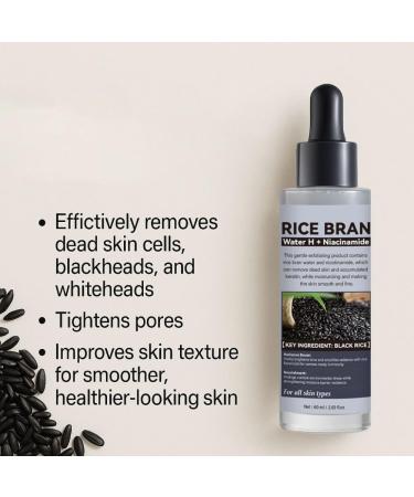 3PCS Black Rice Face Serum with Rice Bran Water Niacinamide & Lactic Acid Gently Exfoliates Reduces Blackheads & Brightens - Buy Online on GoSupps.com