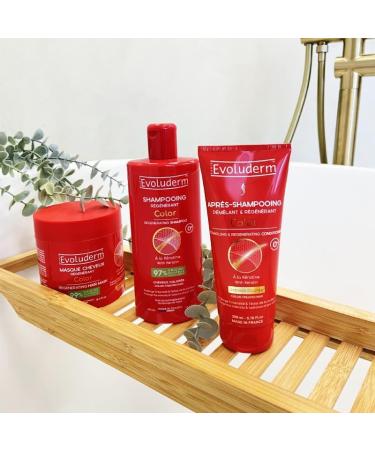  Evoluderm EVOLUDERM - Color Detangling & Regenerating Conditioner - 200 ml - 99% natural origin - Made in France - Pack of 6 x 200 ml - Buy Online on GoSupps.com