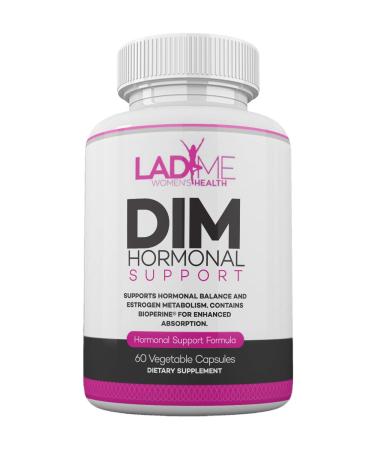 DIM Complex 150mg Hormonal Support Menopause Relief Supplement for Hot Flashes & Hormonal Acne Relief Bioperine Broccoli & Calcium Estrogen Metabolism Balancing Pills for Women 60 Capsules by LadyMe