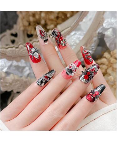 Shop Halloween Nail Rhinestones - Red Planet & Cross Shape Crystals Spider & Saturn 3D DIY Nail Decorations - Buy Online on GoSupps.com