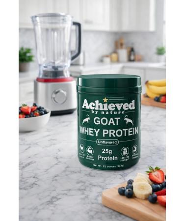 Nature's Diet Achieved Unflavored Instantized Goat Whey Protein Powder from Grass Fed Pasture Raised Goats On Wisconsin Family Farms - 25g Protein per Serving | 20 Servings - Buy Online on GoSupps.com