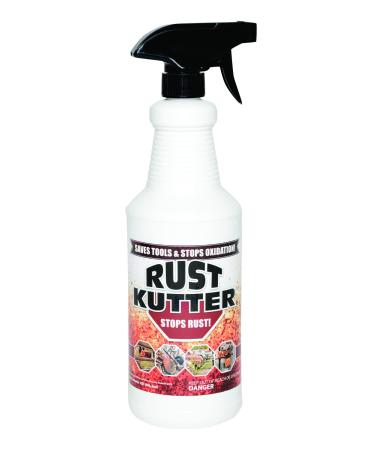 Rust Kutter- Quart - Stops Rust and Converts Rust Spots to Leave a Primed Surface Ready to Paint, Professional Rust Repair Manufactured in USA  Sprayer Included