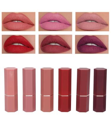 Brrnoo Lipsticks Makeup Set - 6 Colors Long-Lasting Matte Texture | Portable Lipstick Kit for Daily Use | Perfect Gift - Buy Online on GoSupps.com