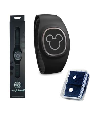 Disney Magicband Plus Anti-Nausea/Motion Sickness Bundle with Bonus Sea Worthy Band - Black for Disney Theme Park