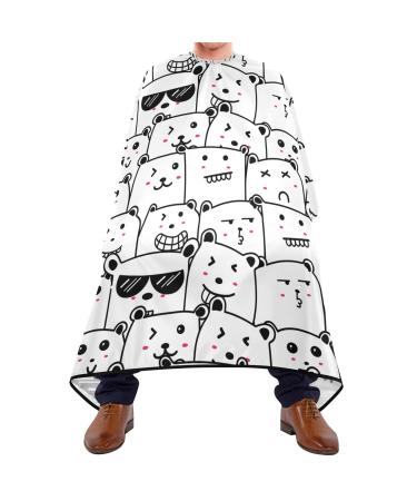 Waterproof Barber Cape -Cute Bears Cheetah Haircut Bib for Men Unisex Hair Cutting Cape(8rp1a)