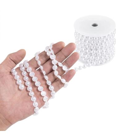 10mm White Flat Pearl Garland String - 11 Yards | Half-Round Beaded Spool Roll for Wedding Decor Crafts - Buy Online on GoSupps.com