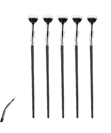 Folding Angle Scalloped Lash Brush 2024 Mascara Fan Brush Angled Fan Shaped Eyelash Brush without Clumps Lash Wand Fan Brush for Natural Lifted Effects and Enhance Lower Lashes (5 Pcs)