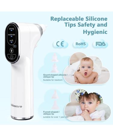 Electric Baby Nasal Aspirator & Ear Wax Remover | 3 Suction Levels | Rechargeable Nose Sucker with LED Light | Suitable for Newborns and Toddlers | 4 Silicone Tips | Bb880-1 - Buy Online on GoSupps.com