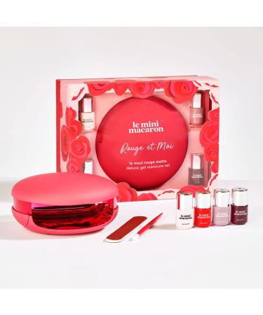 le mini macaron DIY Deluxe Gel Manicure Kit | Gel Nail Polish Kit with LED Nail Dryer Lamp  4 Mini Bottles of Gel Polish  Cuticle Stick  Nail File  & 20 Remover Wraps  Rouge & Moi.