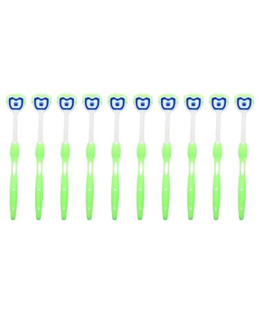 10 Pack Tongue Scrapers - Ergonomic Silicone Tongue Cleaners for Fresh Breath | Green - Buy Online on GoSupps.com