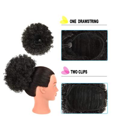 Premium Synthetic Afro Puff Drawstring Ponytail for Black Women - Natural Black Curls - Buy Online on GoSupps.com