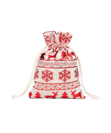 ORFOFE 10pcs Tote Bag Xmas Handbag Santa Sack Bag Storage Bag Biscuit Bag Candy Box Christmas 13.50X10.00X0.30CM As Shown