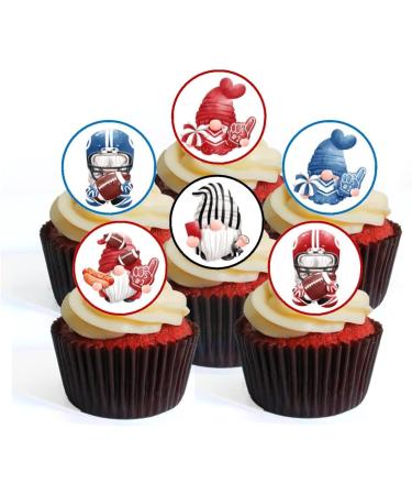 48 American Football Gnomes Cupcake Toppers Mini Edible Premium Thickness Football Theme Wafer Rice Paper Cupcake Toppers/Decorations - Buy Online on GoSupps.com