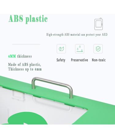 Qianmei Wall-Mounted AED Defibrillator Storage Cabinet | Plastic Heart Alarm Box with Alarm System | Compatible with Most AED Models - Buy Online on GoSupps.com