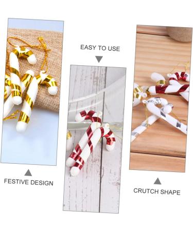 ABOOFAN 4pcs Christmas Candy Cane Ornament Candy Canes Toy Candy Walking Sticks Crutches Christmas Tree Colorful 7x2.5cm - Buy Online on GoSupps.com