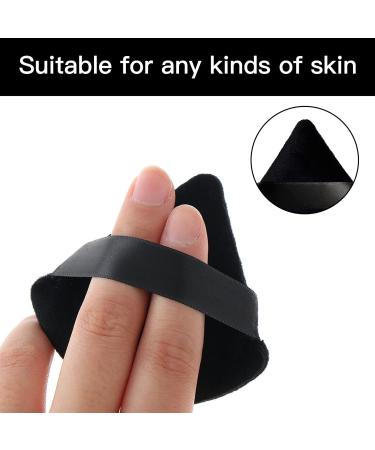 2 Pcs Powder Puff Face Triangle Make Up Sponges Soft Reusable Triangle Sponges with Strap for Loose Body Eyes Cosmetic Foundation Wet Dry Beauty Makeup Tool Puffs Setting Cushion Large Soft Black black 1 - Buy Online on GoSupps.com