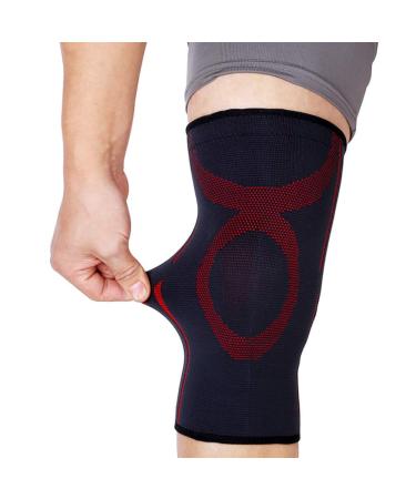 Knee Support Volleyball Soccer Basketball Knee Pad Sports Elastic Support Belt Sleeve Bandage Wrap Knee Brace Compression Sleeve for Women and Men(2#M)