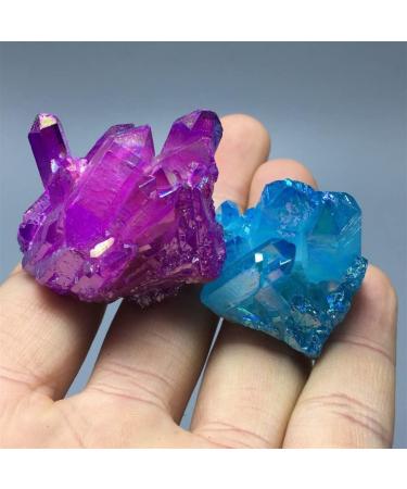 Natural Crystal Rough 2pcs Rainbow Titanium Bismuth Silicon Cluster Aura QuartzStones - Buy Online on GoSupps.com