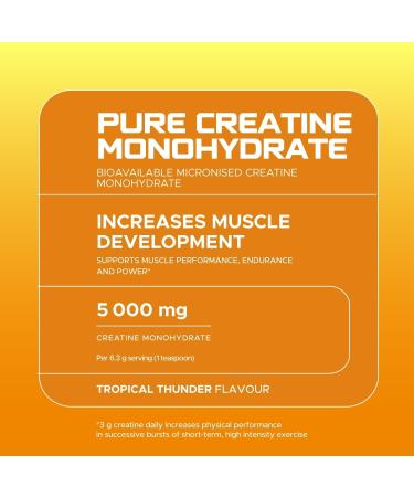  USN USN Micronized Creatine Powder 500g (79 servings): Tropical Thunder Flavor 100% Pure Creatine Monohydrate Powder for Muscle Performance and Recovery Suitable for - Buy Online on GoSupps.com