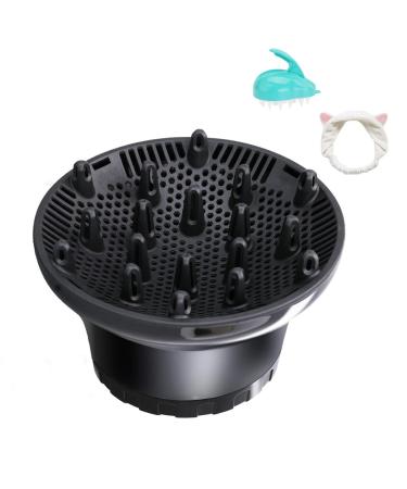 Hair Diffuser Universal Hair Diffuser Attachment Hair Dryer Diffuser for Fine Thick Curly Wave and Frizzy Hair Professional Salon Tool Suitable for 1.4-inch to 2.6-inch Blow Dryer Black