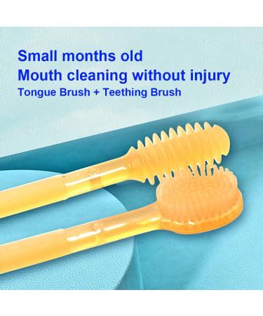 Lmoikesz Silicone Baby Toothbrush Set | Portable Toddler Tongue Brush for Mouth Training | Reusable & Eco-Friendly Cleaning Tools - Buy Online on GoSupps.com