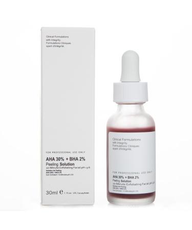 AHA 30% + BHA 2% Peeling Solution - Exfoliating Facial Serum for Glowing Skin | Chemical Peel with Glycolic Acid 30ml - Buy Now - Buy Online on GoSupps.com