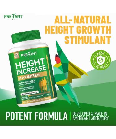 PRETANT-Growth Capsules to Grow Taller - Height Increase Maximizer with Calcium for Bone Strength -Natural Get Taller Supplement - Dietary Edible Healthcare Fitness - Buy Online on GoSupps.com