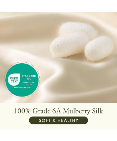 LILYSILK Silk Hair Scrunchies for Frizz Prevention 100% Mulberry Silk Hair Ties for Breakage Prevention Elastic ponytail Holders(Dark Olive+Ivory) - Buy Online on GoSupps.com