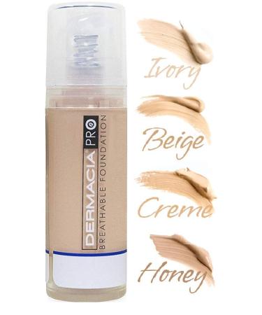 Dermacia PRO Breathable Foundation (Ivory)  Dr. Recommended  Hypoallergenic  Long Lasting  Lightweight  Professional Oxygenating Makeup  Best for Sensitive Skin  Acne & Rosacea  Made in USA