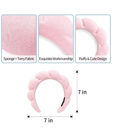 Spa Headband for Women - Pink Sponge Hairband for Girls | Hair Hoop for Spa, Wash Face, Makeup & Yoga - Buy Online on GoSupps.com