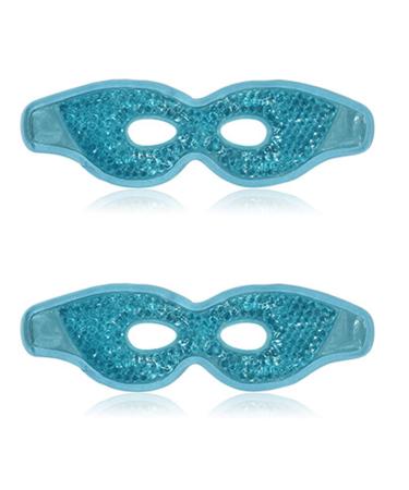 2 pieces of eye mask cooling cold face mask reusable eye mask with gel beads cooling sleeping mask ice mask for migraines/dark circles/headache/dry eyes/swollen (blue)