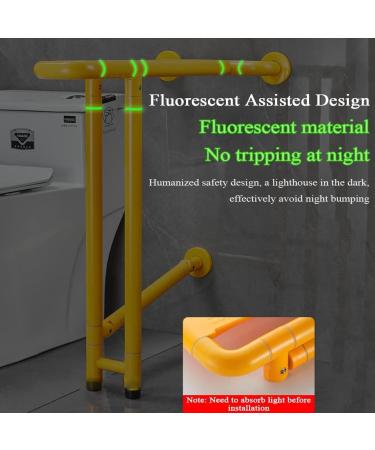 Wall to Floor Mounted Toilet Grab Bar Flip-up Shower Handrail with Legs U-Shaped Safety Balance Hand Support Grips for Seniors Pregnant Heavy Duty Handicapped 75cm Yellow - Buy Online on GoSupps.com