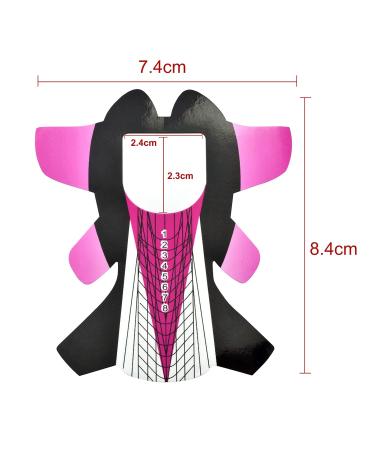 100Pcs Professional Stiletto Nail Forms - Dragonfly Pattern Acrylic Nail Extensions | Self-Adhesive UV Gel Nail Art Guide HJ-NTF057 - Buy Online on GoSupps.com