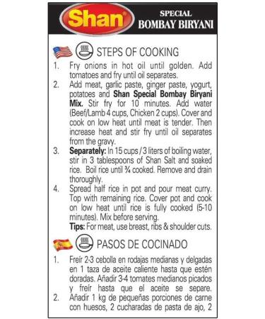Shan Bombay Biryani Recipe and Seasoning Mix Bundle - 60g Spice Powder (Pack of 6) - No Preservatives - Tasty Rice Dish/Meat Layered Pilaf - Buy Online on GoSupps.com