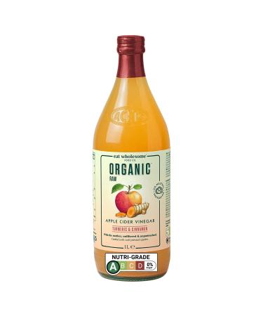 Eat Wholesome Organic Raw Apple Cider Vinegar with Turmeric and Cinnamon, with “The Mother”, 1L