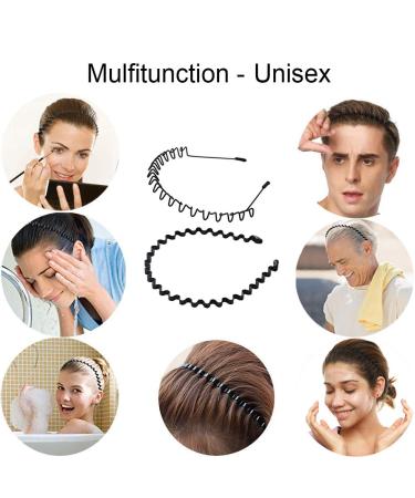 Metal Wavy Headband Unisex - Black Spring Hair Band for Men & Women - Buy Online on GoSupps.com