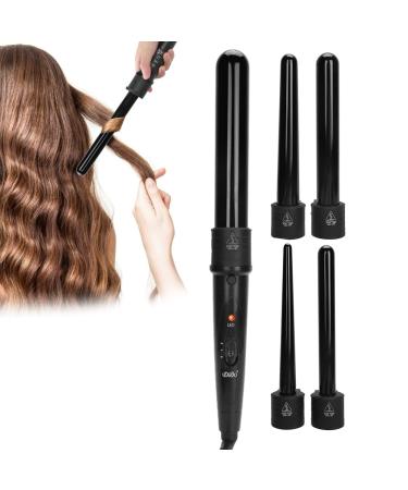 Professional Curling Iron Wand Set ABS Curling IronCeramic Hair Beauty Tool 5 in 1 Curling Iron Adjustable Temperature Curling Iron (US Plug)