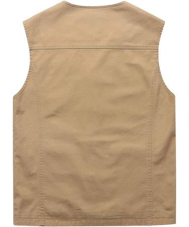 Gihuo Men's Khaki Fishing Vest - Utility Safari Travel & Military Work Vest (Large) - Buy Online on GoSupps.com
