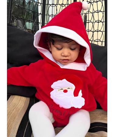 PythJooh Baby Christmas Romper | Merry Santas Hoodie Costume for Infants 0-24M - Buy Online on GoSupps.com
