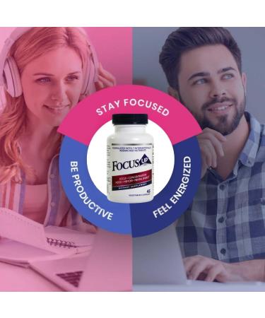 FocusUP Brain & Energy Support Supplement Natural Nootropic Capsules with Acetyl L-Carnitine Rhodiola DMAE & Huperzine-A | Supports Focus Memory Mood & Mental Clarity | 45 Sugar-Free Capsules Natural Berry Flavors 45  - Buy Online on GoSupps.com