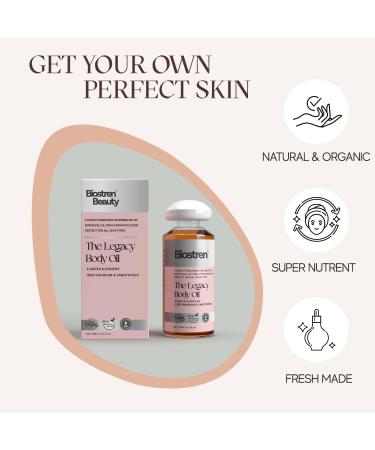 Biostren The Legacy Body Oil 5fl oz Luxurious Body Oil After Shower Deeply Nourishing Botanical Oil with Jojoba Sweet Almond Rosehip Vitamin E Body Glow Oil for Intensive Hydration - Buy Online on GoSupps.com