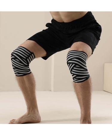 Serichamk Grey Black+Grey Knee Wraps for Weightlifting - Support and Stability - Buy Online on GoSupps.com