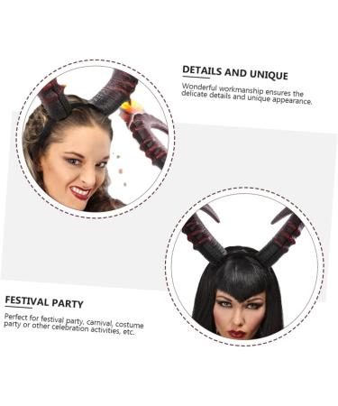 DOITOOL 1pc Devil's Horn Headband Man Hair Accessories Pu Horns - Buy Online on GoSupps.com