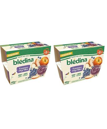 Bledina - Coupelles Fruits Pommes Myrtilles - des 8 Mois - Le Pack de 4x100g (Lot de 2)