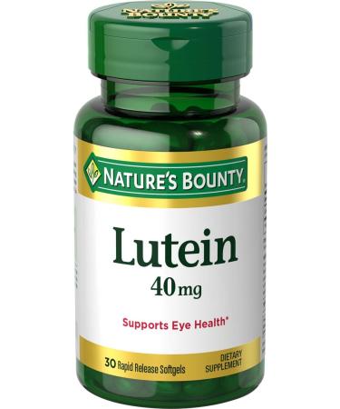 Nature's Bounty Lutein Pills, Eye Health Supplements and Vitamins, Support Vision Health, 40 mg, 30 Softgels - Buy Online on GoSupps.com