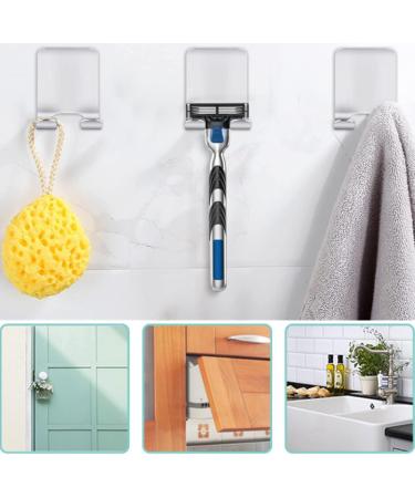 YISIFEINUO 5 Pack Razor Holder Hooks - Self-Adhesive Stainless Steel Storage Hooks for Bathroom & Kitchen | Durable Shower Hooks - Buy Online on GoSupps.com